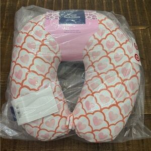 Travel Neck Pillow - Pink Heart Print NWT